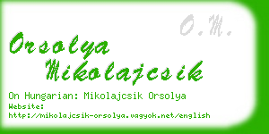 orsolya mikolajcsik business card